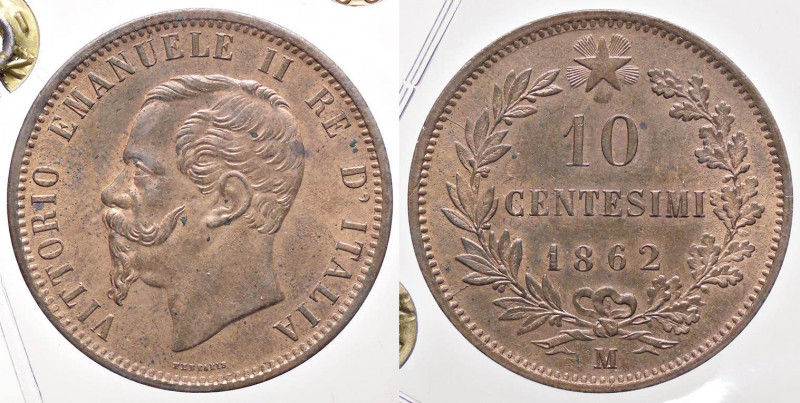 SAVOIA - Vittorio Emanuele II Re d'Italia (1861-1878) - 10 Centesimi 1862 M Pag....