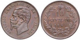 SAVOIA - Vittorio Emanuele II Re d'Italia (1861-1878) - 10 Centesimi 1863 Pag. 540; Mont. 231 CU
FDC