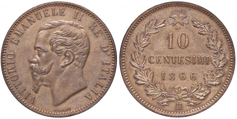 SAVOIA - Vittorio Emanuele II Re d'Italia (1861-1878) - 10 Centesimi 1866 H Pag....