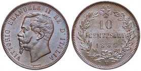SAVOIA - Vittorio Emanuele II Re d'Italia (1861-1878) - 10 Centesimi 1866 M Pag. 541; Mont. 233 CU
FDC