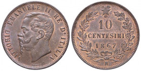 SAVOIA - Vittorio Emanuele II Re d'Italia (1861-1878) - 10 Centesimi 1867 H Pag. 549; Mont. 245 CU
FDC