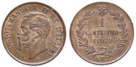 SAVOIA - Vittorio Emanuele II Re d'Italia (1861-1878) - Centesimo 1867 T Pag. 566; Mont. 263 RR CU
SPL+