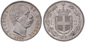 SAVOIA - Umberto I (1878-1900) - 2 Lire 1898 Pag. 599; Mont. 44 R AG Segnetto al R/
SPL+/qFDC

Segnetto al R/