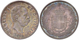 SAVOIA - Umberto I (1878-1900) - 50 Centesimi 1889 Pag. 608; Mont. 55 R AG Patina iridescente
FDC

Splendida patina iridescente