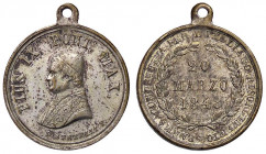 MEDAGLIE - PAPALI - Pio IX (1846-1866) - Medaglia 1848 - Parma, sollevazione in Emilia - Busto a s. /R Scritta Bart. II 19 RR AE argentato Opus: Bente...