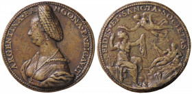 MEDAGLIE - PERSONAGGI - Argentina Rangoni Pallavicini (XV sec.-1550) - Medaglia - Busto con capelli raccolti a s. /R Allegoria Attwood 400; Toderi-Van...