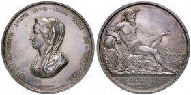 MEDAGLIE - PERSONAGGI - Maria Luigia di Parma (1791-1847) - Medaglia 1841 - Costruzione del ponte sul fiume Tidone - Busto velato e diademato a s. /R ...