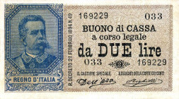 CARTAMONETA - BUONI DI CASSA - Umberto I (1878-1900) - 2 Lire 22/02/1894 - Serie 1-30 Alfa 21; Lireuro 6A RRRR Dell'Ara/Righetti
SPL

Dell'Ara/Righ...