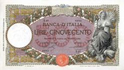 CARTAMONETA - BANCA d'ITALIA - Vittorio Emanuele III (1900-1943) - 500 Lire - Capranesi 13/10/1922 - Mietitrice Alfa 493; Lireuro 28F RR Stringher/Sac...