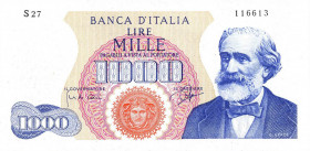 CARTAMONETA - BANCA d'ITALIA - Repubblica Italiana (monetazione in lire) (1946-2001) - 1.000 Lire - Verdi 1° tipo 25/07/1964 Alfa 713; Lireuro 55D RRR...