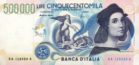 CARTAMONETA - BANCA d'ITALIA - Repubblica Italiana (monetazione in lire) (1946-2001) - 500.000 Lire - Raffaello Alfa 950sp; Lireuro 86Aa RR Sostitutiv...