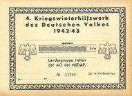 CARTAMONETA - MONETAZIONE D'EMERGENZA 1942/43 RRR Buono per lavoratori tedeschi in Italia - Non emesso
FDS

Buono per lavoratori tedeschi in Italia...
