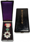 Japan Order of the Rising Sun V Class Badge 1875
Barac# 38; Silver; with box and pin. Condition I.