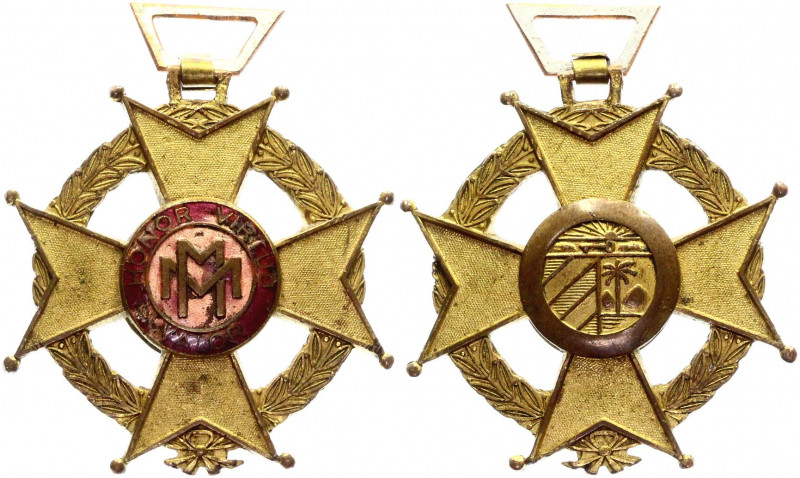 Cuba Military Officer Merit IV Class Cross 1933
Bronze; Red Enameled; Cuban „OR...