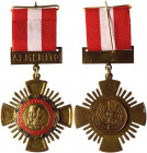 Peru Order Of Military Combatants Andres Avelino Caceres 1923
Bronze gilt with red and black enamels, 53.3 mm, on suspension bar inscribed "AL MERITO...