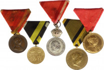 Austria - Hungary Lot of 5 Medals 1864 - 1916
Barac# 87, 279, 283, 288, 309; Bravery Medal "Der Tapferkeit", Bronze; Medal for Prussian Danish Campai...