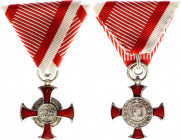 Austria - Hungary Merit Cross "1849" 4th Class 1875 - 1914
Barac# 256; Silver; Second Period (1875-1914). Condition II.
