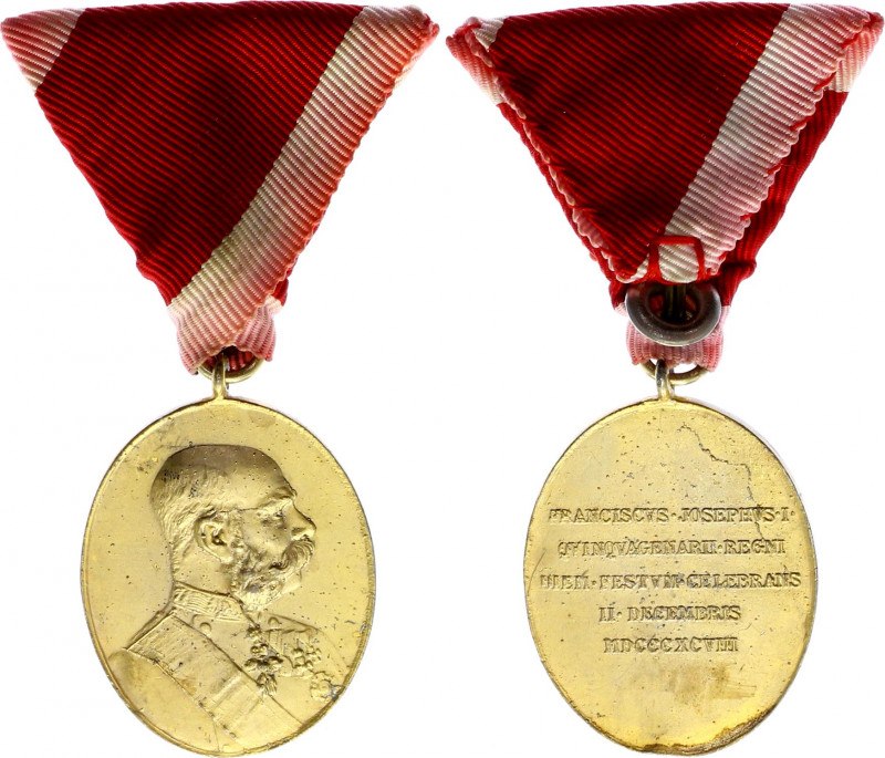 Austria - Hungary Commemorative Court Officials Medal In Bronze 1898
Barac# 265...