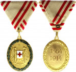 Austria - Hungary Red Cross Bronze Medal of Merit 1914 - 1918 WWI
Barac# 349; Gilded Bronze. Condition I.