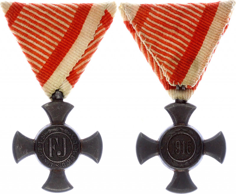 Austria - Hungary Iron Merit Cross with Crown 1916 - 1922 (ND)
Barac# 404; Iron...