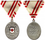 Austria - Hungary Red Cross Medal of Merit 1864 - 1914
Barac# 740, Silvered ware metal. Condition I.