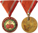 Hungary Meritorious Service Medal for 15 Years' Service 1966 - 1990
Circular tombak (red bronze) and polychrome enamel medal with loop for ribbon sus...