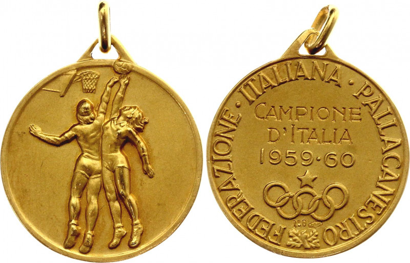 Italy Gold Basketball Champion Medal 1960 R
Text: FederazioneItaliana Pallacane...