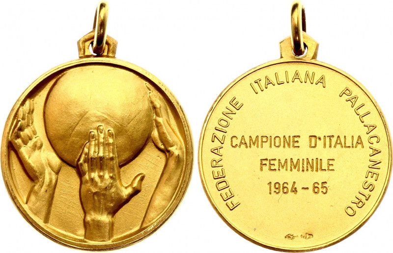 Italy Gold Basketball Champion Medal 1965 R
Text: FederazioneItaliana Pallacane...