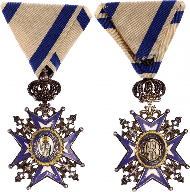 Serbia Order of St. Sava Commander Cross 4th Class 1883 Sorlini
Barac# 198; Rar...