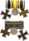 Germany - Empire Bar with 3 Medals 1914 - 1934
Prussia Iron Cross - 2nd Class 1914; Wurttemberg Silver Military Merit Medal Wilhelm II (1892-1918); T...
