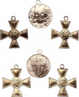 Russia Nicholas II Lot of 3 Imperial Awards Miniature
Silver.