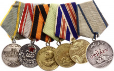 Russia - USSR Lot of 6 Military Medals 1938 - 1945
Barac# 878, 883, 898, 911; Silver; Brass.