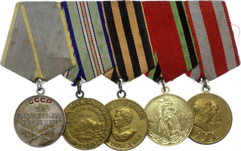 Russia - USSR Lot of 5 Medals 1938 - 1945
Barac# 884, 907, 911; With Silver; Va...