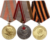 Russia - USSR Lot of 3 Medals 1941 - 1945
Barac# 911; "30 Years of the Soviet Army and Navy", "For the Victory over Germany in the Great Patriotic Wa...