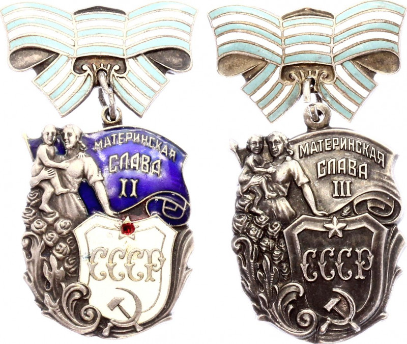 Russia - USSR Order of Motherhood Glory 2nd & 3rd Class 1944
Barac# 1040, 1042;...