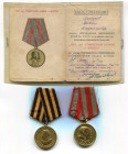 Russia - USSR Lot of 2 WWII Medals
Various Motives; With Document.