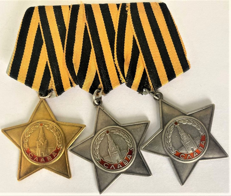 Russia - USSR Full Set of Order of Glory - 1st, 2nd & 3rd Class - Duplicate! 197...