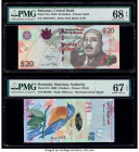 Bahamas Central Bank 20 Dollars 2010 Pick 74A PMG Superb Gem Unc 68 EPQ; Bermuda Monetary Authority 2 Dollars1.1. 2009 Pick 57a PMG Superb Gem Unc 67 ...