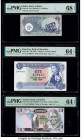 Biafra Bank of Biafra 5 Shillings ND (1968-69) Pick 3b PMG Superb Gem Unc 68 EPQ; Mauritius Bank of Mauritius 5 Rupees ND (1967) Pick 30c PMG Choice U...