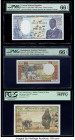 Central African Republic Banque des Etats de l'Afrique Centrale 1000 Francs 1986-1990 Pick 16 PMG Gem Uncirculated 66 EPQ; Madagascar Institut d'Emiss...