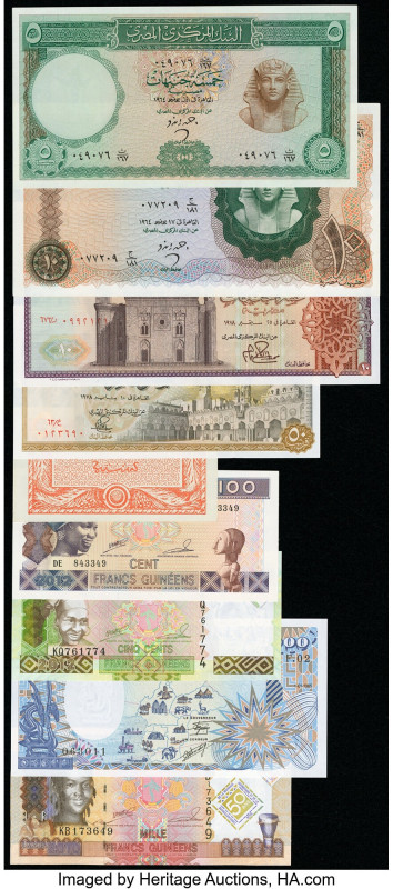 Egypt, French West Africa, Chad and Guinea Group of 9 Examples Crisp Uncirculate...
