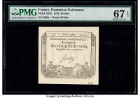 France Domaines Nationaux 50 Sols 23.5.1793 Pick A70b PMG Superb Gem Unc 67 EPQ. 

HID09801242017

© 2020 Heritage Auctions | All Rights Reserved