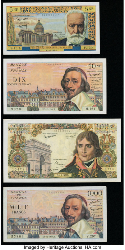France Group of 4 Examples Very Fine-Extremely Fine. Staple holes on the 100 NF ...