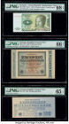 Germany Republic Treasury Note 20; 100 Milliarden Mark 1.10.1923; 26.10.1923 Pick 118e; 126 Two Examples PMG Gem Uncirculated 66 EPQ; Gem Uncirculated...