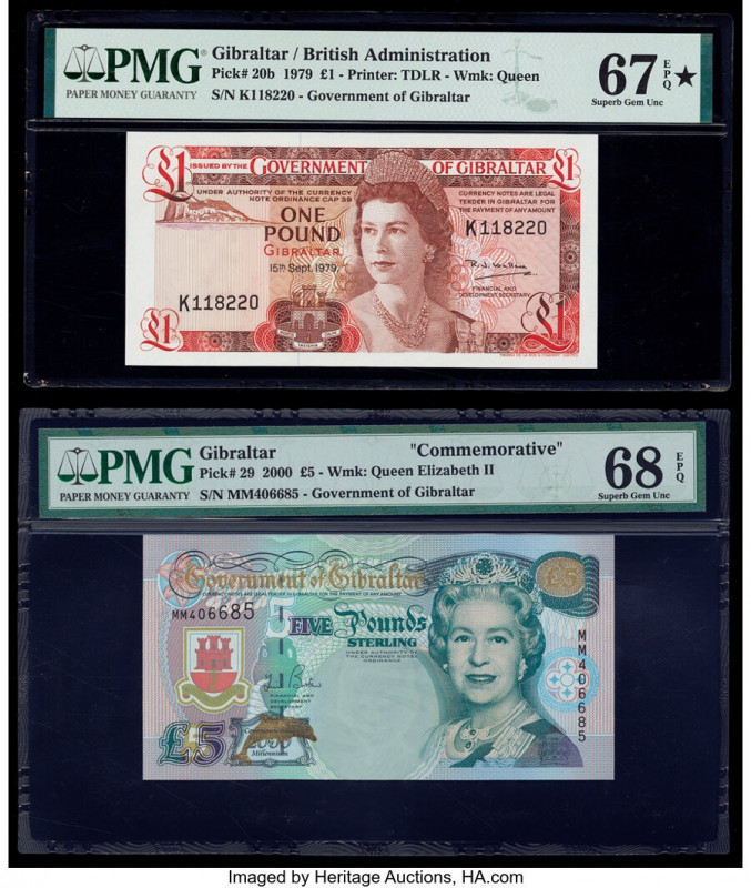 Gibraltar Government of Gibraltar 1; 5 Pounds 15.9.1979; 2000 Pick 20b; 29 Two E...