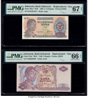 Indonesia Bank Indonesia 2 1/2; 5 Rupiah 1968 Pick 103a*; 104a* Two Replacement Examples PMG Superb Gem Unc 67 EPQ; Gem Uncirculated 66 EPQ. 

HID0980...