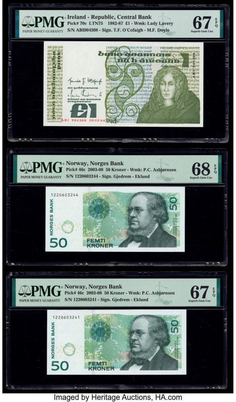 Ireland - Republic Central Bank of Ireland 1 Pound 20.2.1984 Pick 70c PMG Superb...