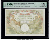 Madagascar Banque de Madagascar 50 Francs ND (1937-47) Pick 38 PMG Choice Extremely Fine 45. This example has been previously mounted.

HID09801242017...