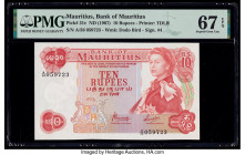 Mauritius Bank of Mauritius 10 Rupees ND (1967) Pick 31c PMG Superb Gem Unc 67 EPQ. 

HID09801242017

© 2020 Heritage Auctions | All Rights Reserved