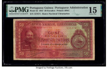Portuguese Guinea Banco nacional Ultramarino, Guine 50 Escudos 27.3.1947 Pick 34 PMG Choice Fine 15. Stained. 

HID09801242017

© 2020 Heritage Auctio...